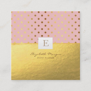 Elegantes, modernes Monogramm Gold ,Punkte Quadratische Visitenkarte