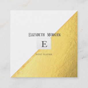 Elegantes modernes Monogramm Gold, Weiß Quadratische Visitenkarte