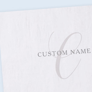 Elegantes modernes Monogramm Grau und Weiß (edit Seidenpapier