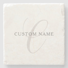 Elegantes modernes Monogramm | Grau und Weiß (edit Steinuntersetzer