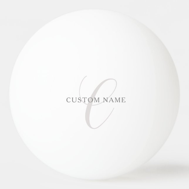 Elegantes modernes Monogramm | Grau und Weiß (edit Tischtennisball (Vorderseite)