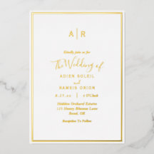 Elegantes, modernes Monogramm-HochzeitGold