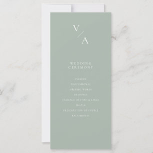 Elegantes, modernes Monogramm-Hochzeitsprogramm