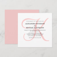 Elegantes modernes Monogramm in rosa Hochzeit