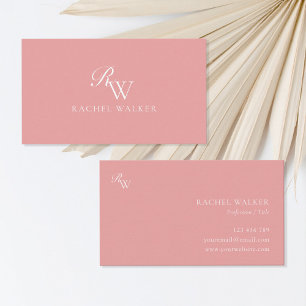 Elegantes modernes Monogramm in Rosa Visitenkarte