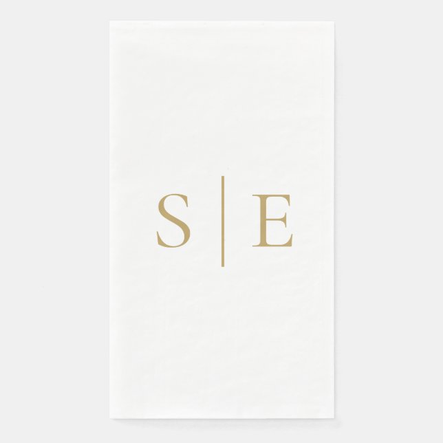 Elegantes, modernes Monogramm Minimalistisch Serviette (Vorderseite)