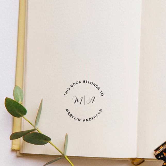 Elegantes, modernes Monogramm Minimalistisches ben Gummistempel (Von Creator hochgeladen)