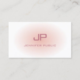 Elegantes modernes Monogramm Trendy Blush Pink Whi Visitenkarte