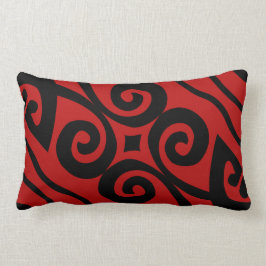 Elegantes modernes Muster schwarz und rot Lendenkissen