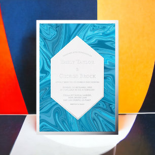 Elegantes, modernes Pastel Abstraktes Hochzeitsilb Folieneinladung