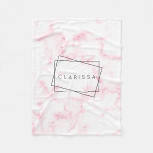 elegantes modernes Pastellrosa- und Weiß-Imitat Fleecedecke