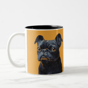 Elegantes modernes personalisiertes Haustierfoto H Zweifarbige Tasse
