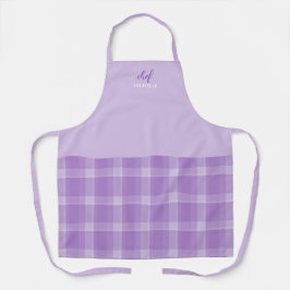 Elegantes modernes Personalisiertes Lila Tartan Schürze