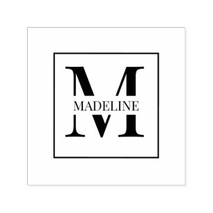 Elegantes, modernes Personalisiertes Monogramm Permastempel