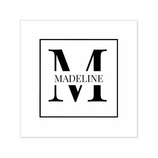 Elegantes, modernes Personalisiertes Monogramm Permastempel