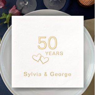 Elegantes modernes Personalisiertes Party zum 50.  Servietten Mit Folie