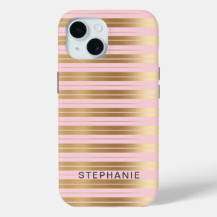 Elegantes modernes personalisiertes Rosa- und Gold Case-Mate iPhone Hülle