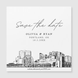 Elegantes modernes Portland Save the Date Magnet