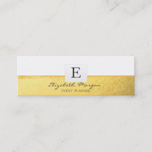 Elegantes Modernes Professionelles Monogramm Gold Mini Visitenkarte