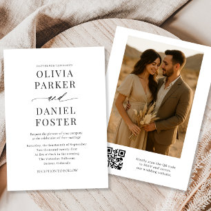 Elegantes, modernes QR-Foto Einladung