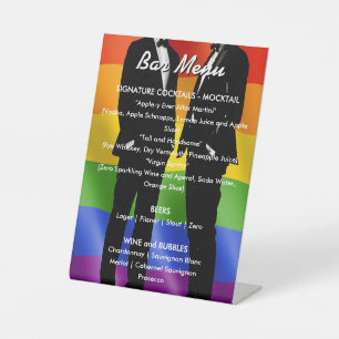 Elegantes modernes Regenbogen-Bar-Menü für die Hoc Sockelschild