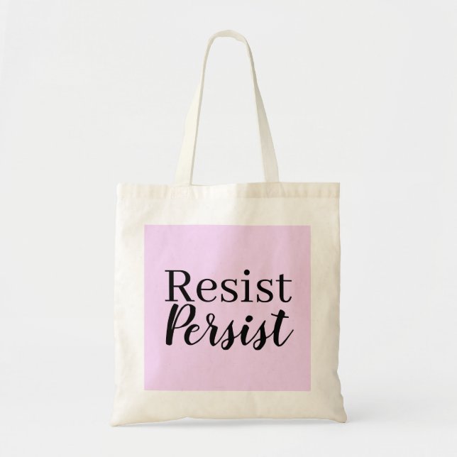 Elegantes, modernes Resist Persist inspirierendes  Tragetasche (Vorne)