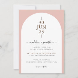 Elegantes modernes, rosa Foto Hochzeitsinvit Einladung