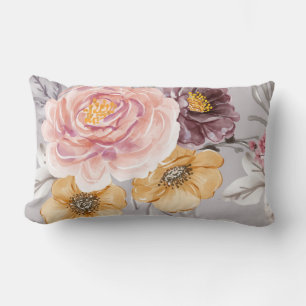 Elegantes, modernes rosafarbenes Blumenkissen Lendenkissen