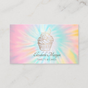 Elegantes Modernes, Rose-Gold-Cupcake-Tie-Dye Visitenkarte