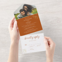 Elegantes, modernes Rotes Foto-Blumenzwiebeln RSVP