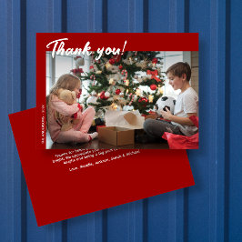 Elegantes modernes Rotes Foto Dankeskarte