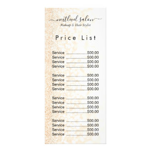 Elegantes Modernes Salon-Preisliste Rack Card Werbekarte