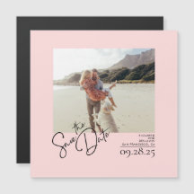 Elegantes modernes, sanft rosa Save the Date Foto