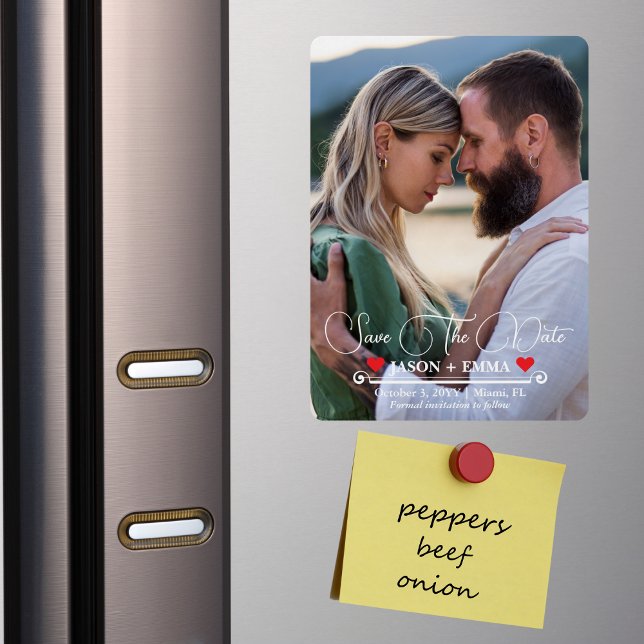Elegantes, modernes Save the Date Foto-Template Magnet (Von Creator hochgeladen)