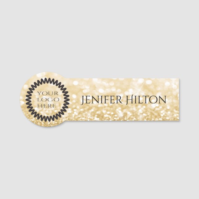 Elegantes, modernes, schicke goldenes Logo Namensschild (Vorderseite)