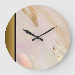 Elegantes, modernes, schicke rosafarbenes Marmormu Große Wanduhr