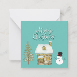 Elegantes modernes Schriftzug-Grafik Winter Schnee Mitteilungskarte
