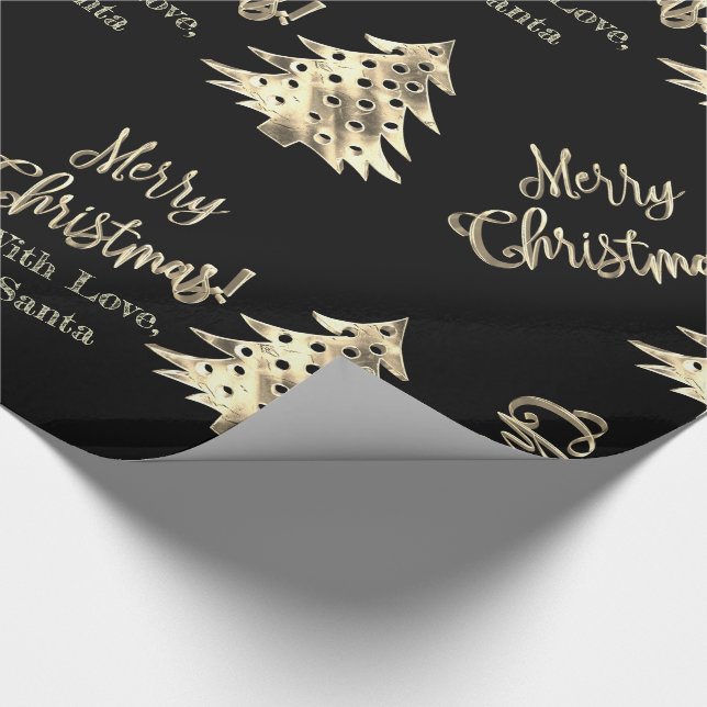 Elegantes modernes Schwarz-und Geschenkpapier (Ecke)