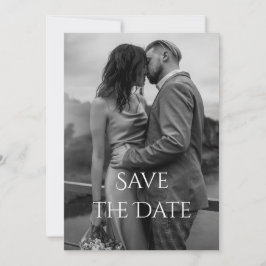 Elegantes, modernes Schwarz-weißes Foto Save The Date
