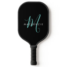 Elegantes, modernes Schwarzes Aquamarines Script M