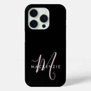 Elegantes modernes schwarzes Blush-Pink-Schriftmon Case-Mate iPhone Hülle