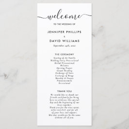 Elegantes, modernes Schwarzes Hochzeitsprogramm Programm