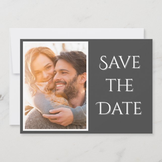 Elegantes, modernes Script-Foto Hochzeit Save The Date (Vorderseite)