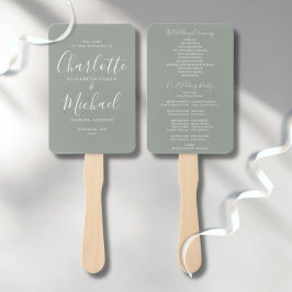 Elegantes, modernes Script-Hochzeitsprogramm Fächer