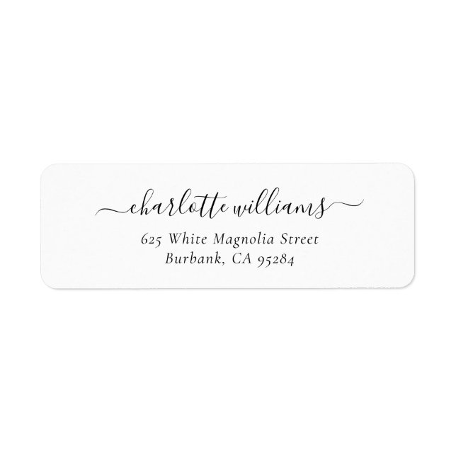 Elegantes, modernes Script-Rückgabeadresse-Label (Vorne)