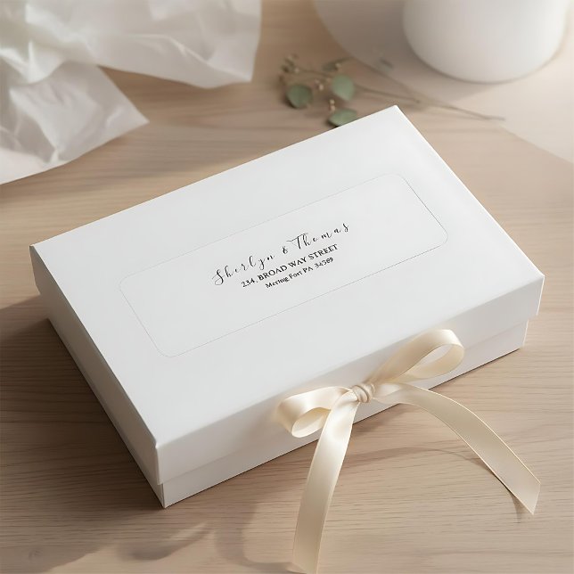 Elegantes, modernes Script-Rücksendelabel (Von Creator hochgeladen)