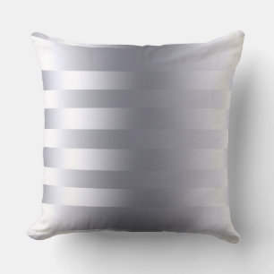 Elegantes, modernes Silbergraues Streifen Muster 2 Kissen
