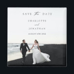 Elegantes, modernes Skript-Foto Hochzeit speichern Magnet<br><div class="desc">Elegantes,  modernes Skript-Foto beim Hochfahren des Datums speichert den Magneten</div>