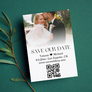 elegantes modernes typografisches qr verblassenes save the date