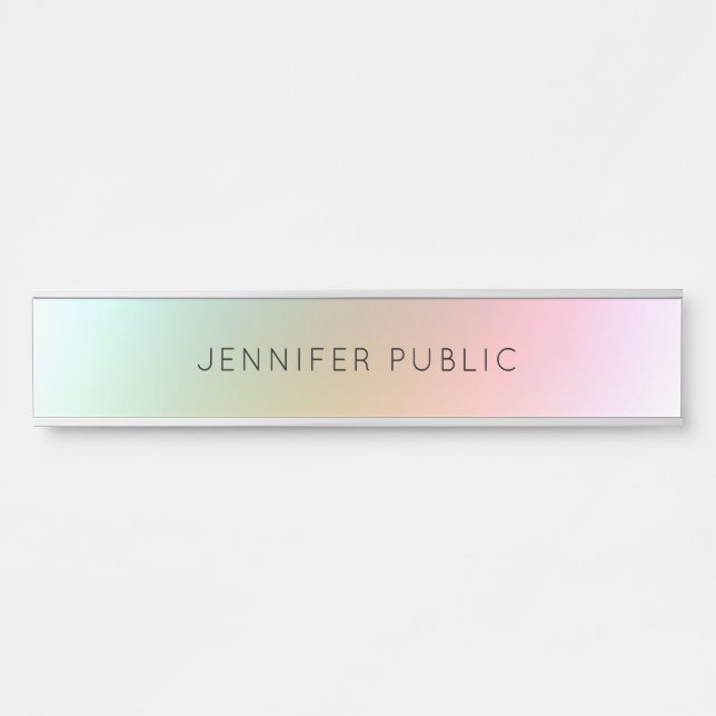 Elegantes, modernes und farbenfrohes Template Einf Türschild (Vorderseite )